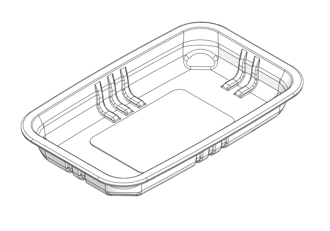 Recyclable and eco-friendly poultry packaging - overwrap tray 11D