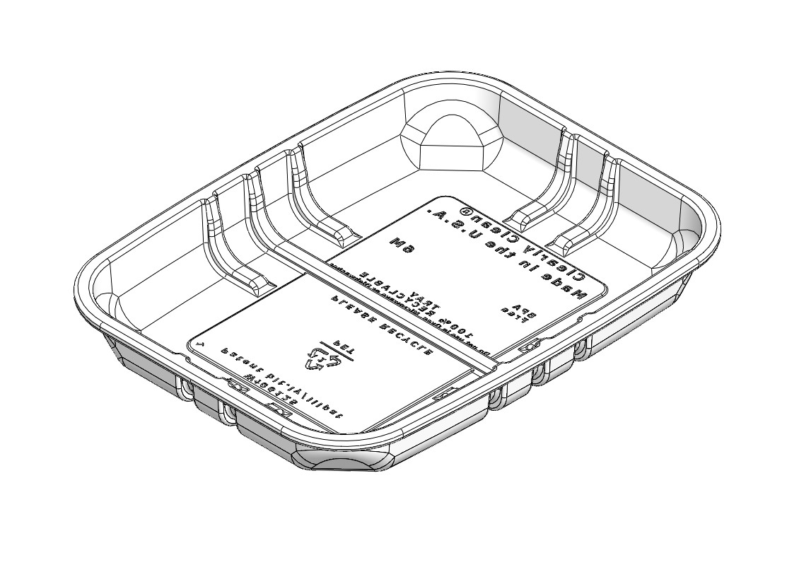 Recyclable and eco-friendly poultry packaging - overwrap tray 6M