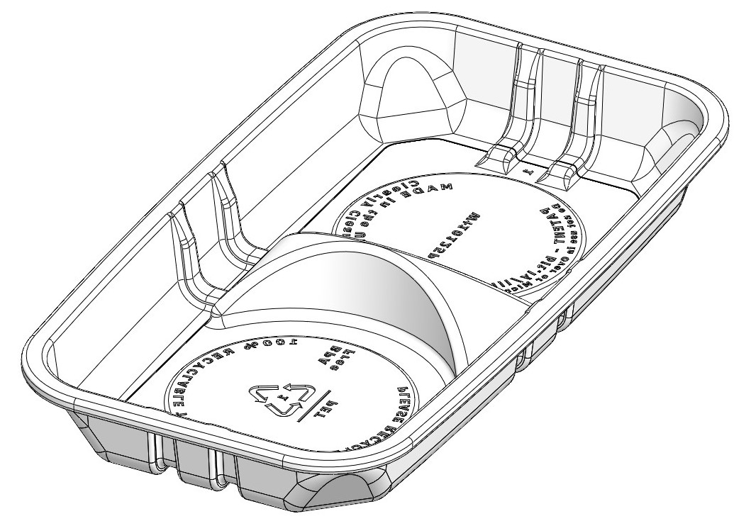 Recyclable and eco-friendly meat packaging - overwrap tray 15D